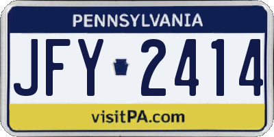 PA license plate JFY2414