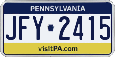 PA license plate JFY2415
