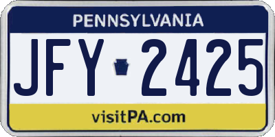 PA license plate JFY2425