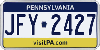 PA license plate JFY2427