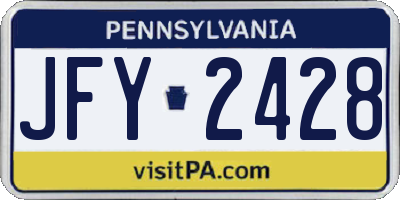PA license plate JFY2428