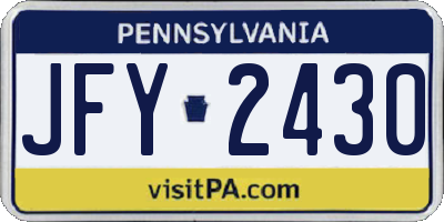PA license plate JFY2430