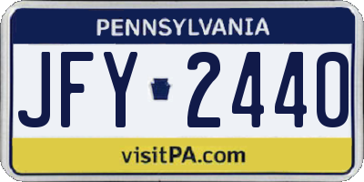 PA license plate JFY2440