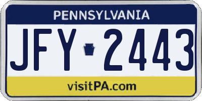 PA license plate JFY2443