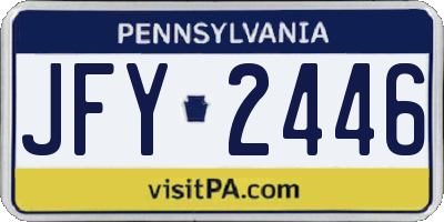 PA license plate JFY2446