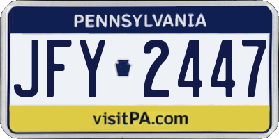 PA license plate JFY2447