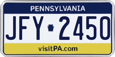 PA license plate JFY2450