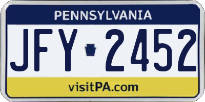 PA license plate JFY2452