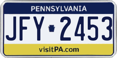 PA license plate JFY2453