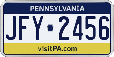 PA license plate JFY2456