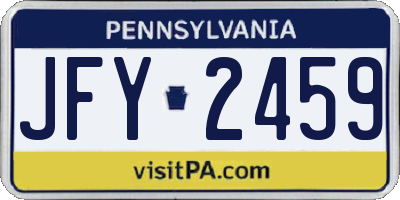 PA license plate JFY2459