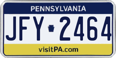 PA license plate JFY2464
