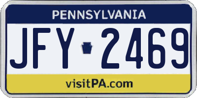 PA license plate JFY2469