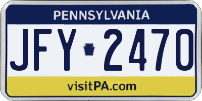 PA license plate JFY2470