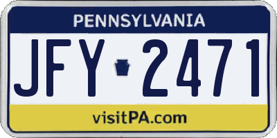 PA license plate JFY2471