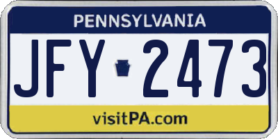PA license plate JFY2473