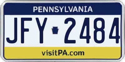 PA license plate JFY2484