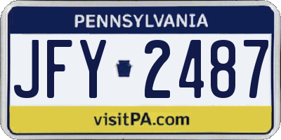 PA license plate JFY2487
