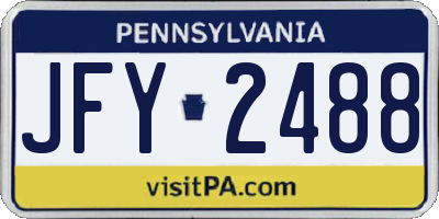 PA license plate JFY2488