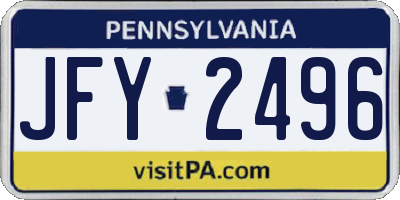 PA license plate JFY2496