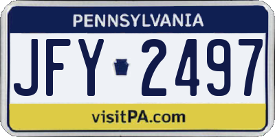 PA license plate JFY2497