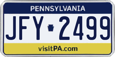 PA license plate JFY2499