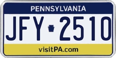 PA license plate JFY2510