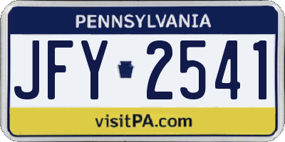 PA license plate JFY2541