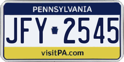 PA license plate JFY2545