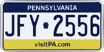 PA license plate JFY2556