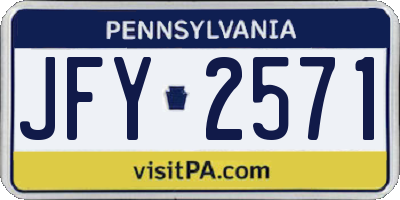 PA license plate JFY2571