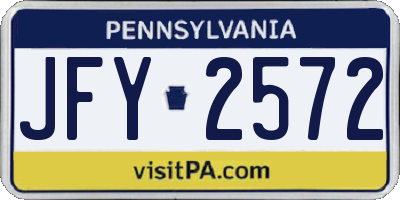 PA license plate JFY2572