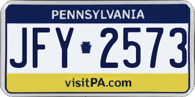 PA license plate JFY2573