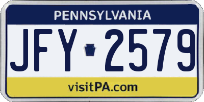 PA license plate JFY2579
