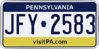 PA license plate JFY2583