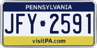 PA license plate JFY2591