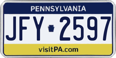 PA license plate JFY2597