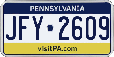 PA license plate JFY2609