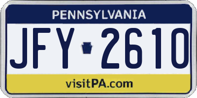 PA license plate JFY2610