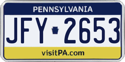 PA license plate JFY2653
