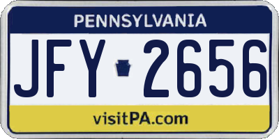 PA license plate JFY2656