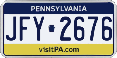 PA license plate JFY2676