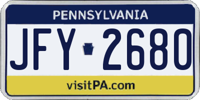 PA license plate JFY2680