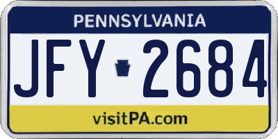 PA license plate JFY2684