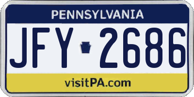 PA license plate JFY2686
