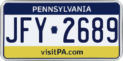 PA license plate JFY2689