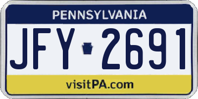 PA license plate JFY2691