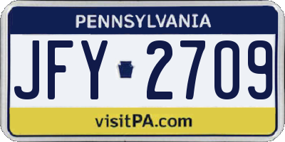 PA license plate JFY2709