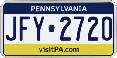 PA license plate JFY2720