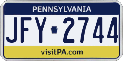 PA license plate JFY2744